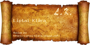 Liptai Klára névjegykártya